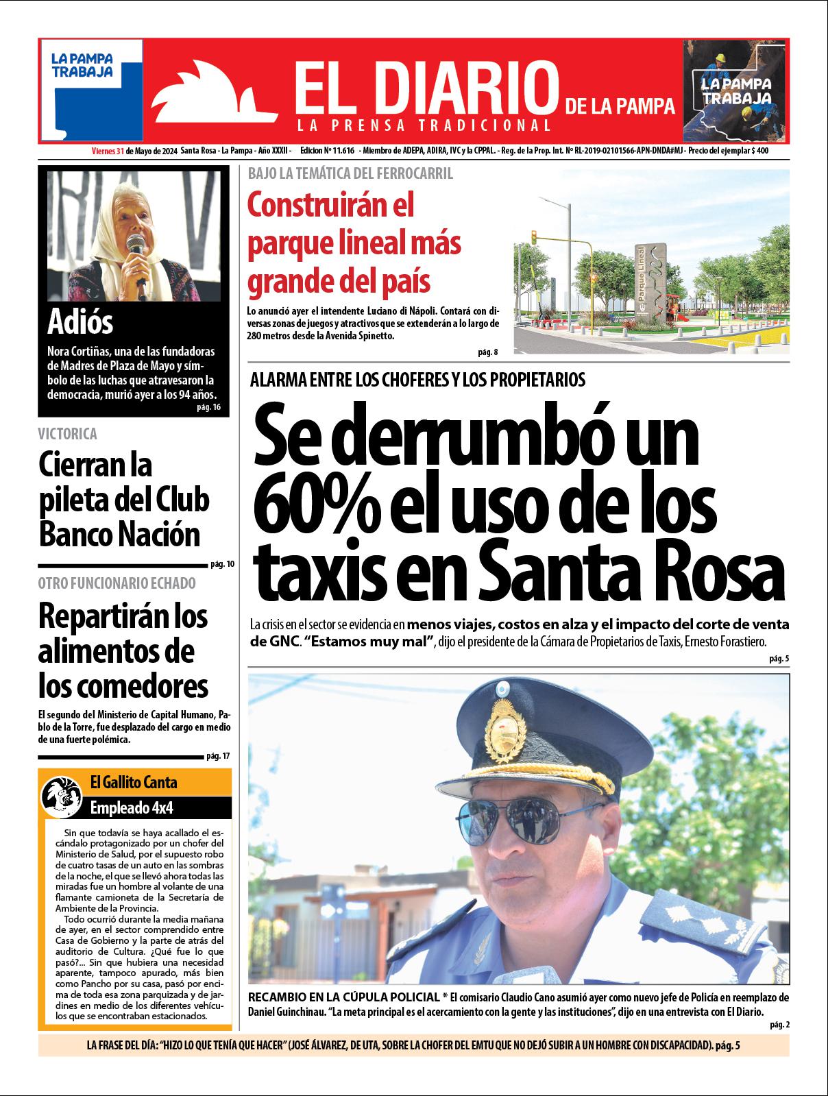 Tapa De El Diario En Papel Viernes 31 De Mayo De 2024 El Diario De