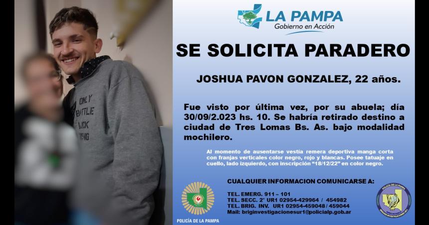 Sigue la buacutesqueda de Joshua Pavoacuten