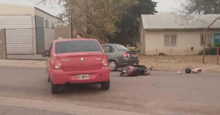 Una motociclista lesionada tras un choque en Santa Rosa