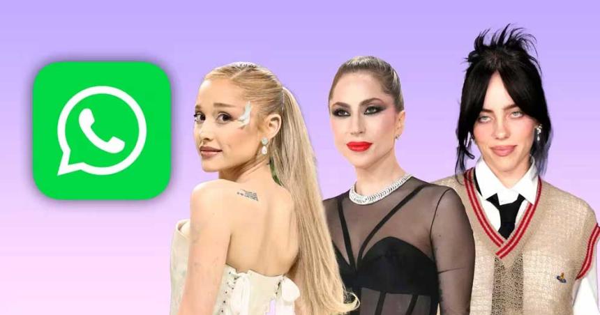 La muacutesica de Ariana Grande Lady Gaga y Billie Eilish llegaraacute por primera vez a WhatsApp