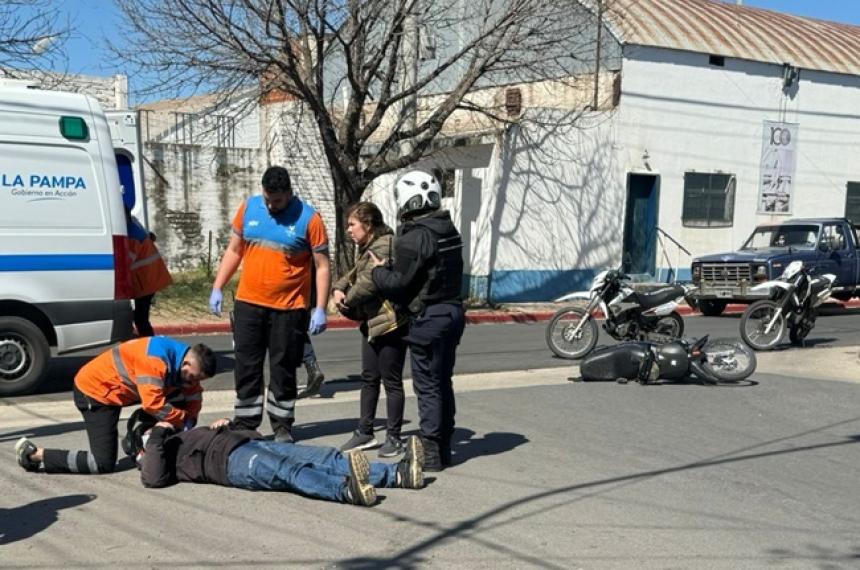 Un herido por el choque de dos motos en Pico