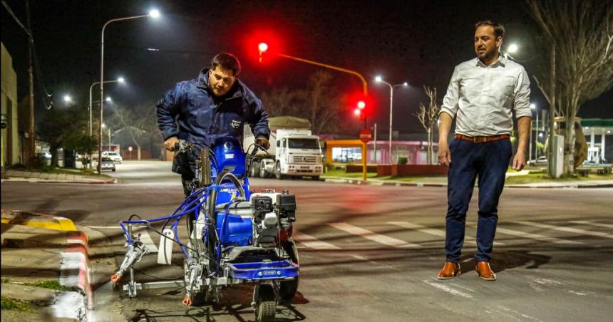 Avanzan las obras de sentildealizacioacuten vial en Santa Rosa