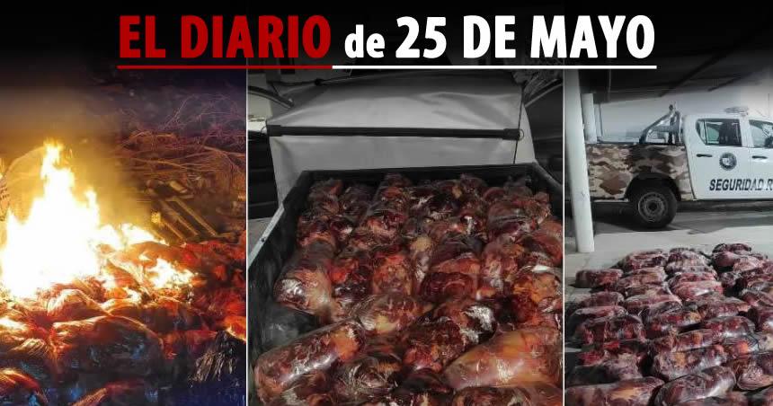 Decomisan 750 kilos de carne que intentaban pasar hacia Catriel 