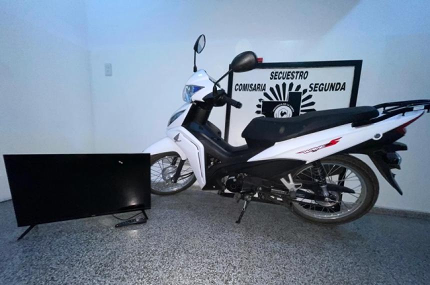 Recuperan un TV y una moto robadas en Pico