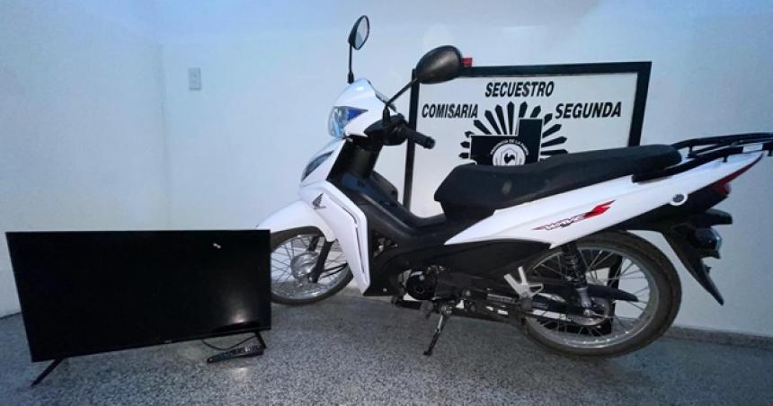 Recuperan un TV y una moto robadas en Pico