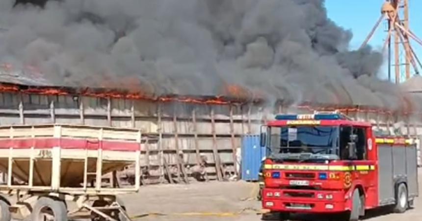 Maacutes de 60 bomberos trabajaron para apagar un enorme incendio en una planta de silos 