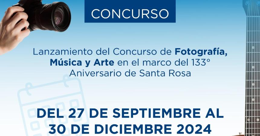 El municipio lanza los Concursos de Fotografiacutea Pintura y Muacutesica por el 133deg Aniversario de la ciudad de Santa Rosa