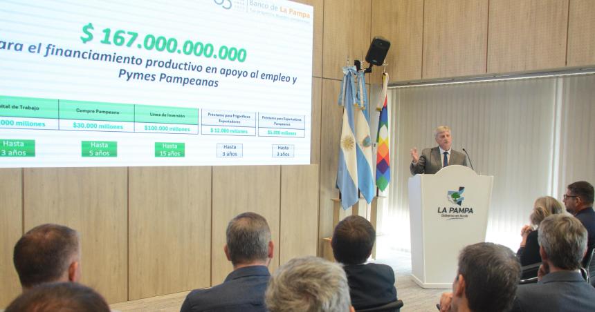 Nuevas liacuteneas de financiamiento del Banco de La Pampa por  167 mil millones