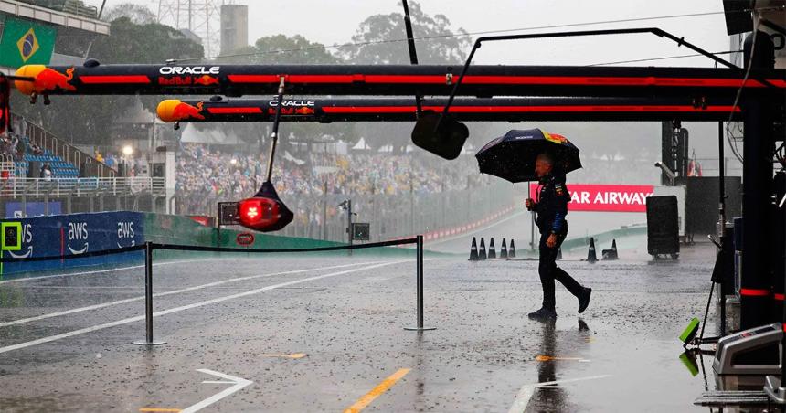 Por la intensa lluvia se canceloacute la clasificacioacuten del Gran Premio de Foacutermula 1 de Brasil