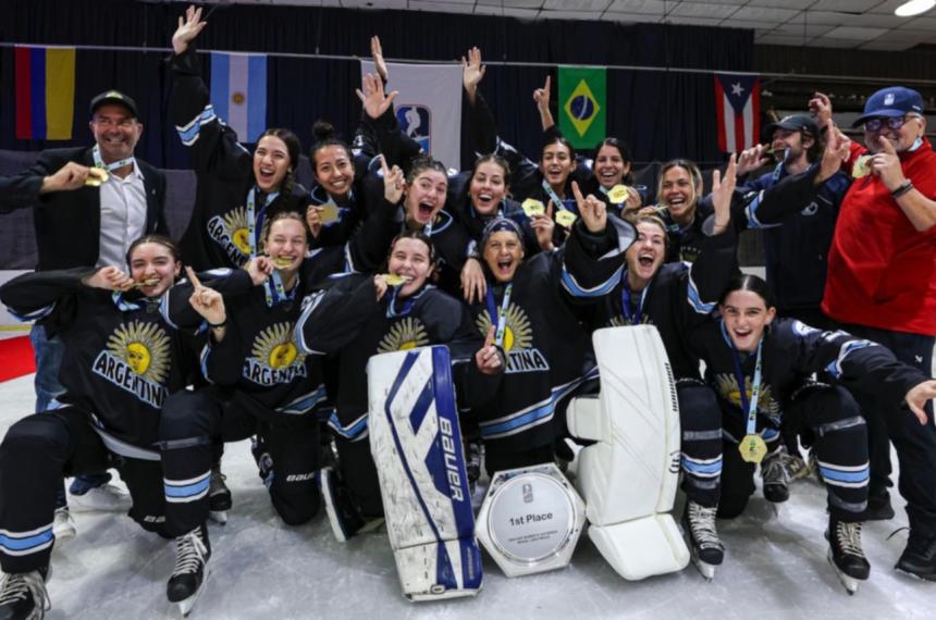 Argentina campeoacuten en hockey femenino sobre hielo 3x3