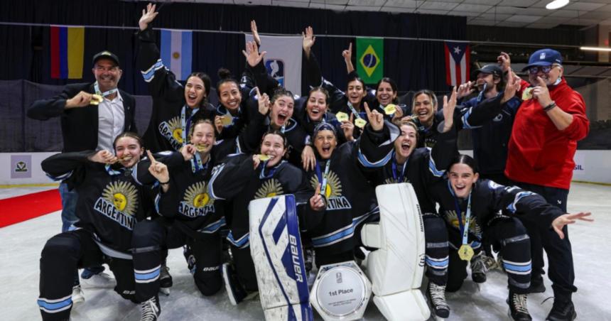 Argentina campeoacuten en hockey femenino sobre hielo 3x3