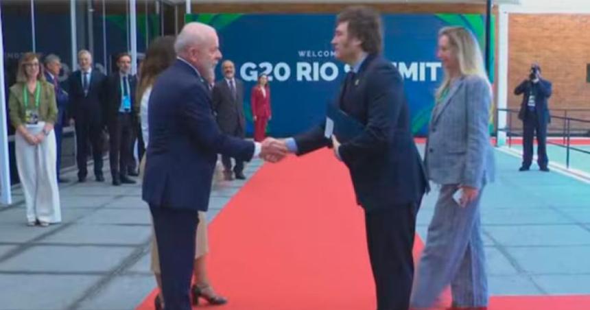 Milei y Lula intercambiaron un friacuteo saludo en el arranque de la cumbre del G20