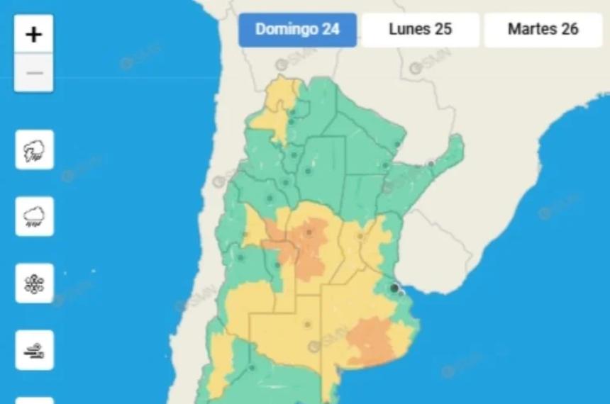 La Pampa y nueve provincias en alerta por tormentas con granizo