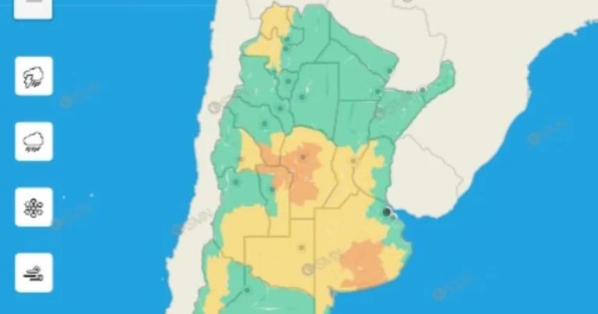 La Pampa y nueve provincias en alerta por tormentas con granizo