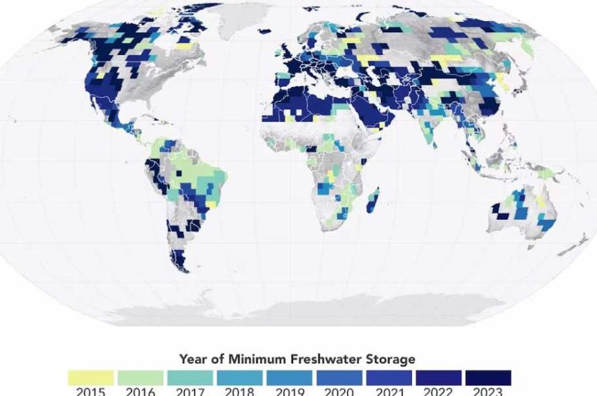 Alerta de la NASA sobre la draacutestica caiacuteda de las reservas globales de agua dulce