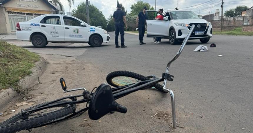 Atropellaron en Pico a un menor en bicicleta 