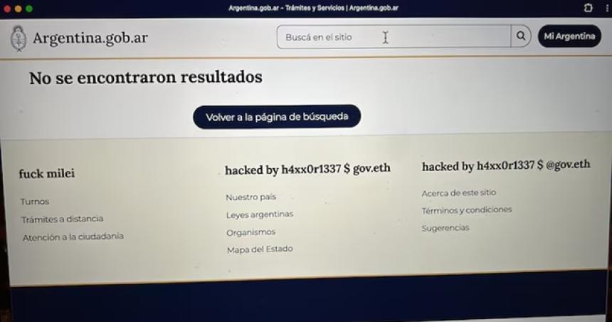 Hackearon el sitio Mi Argentina