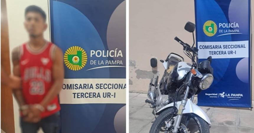 Recuperan en Santa Rosa una moto robada en Acha- un detenido