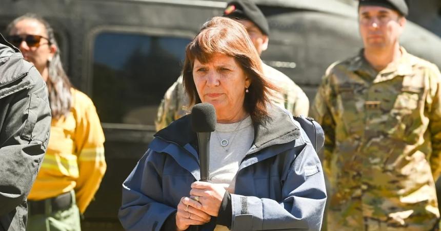 Patricia Bullrich es la responsable de la lucha contra el fuego desde diciembre