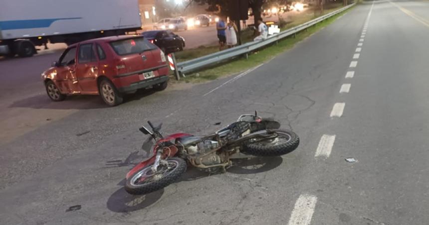 Un motociclista herido en un choque sobre la Ruta 35