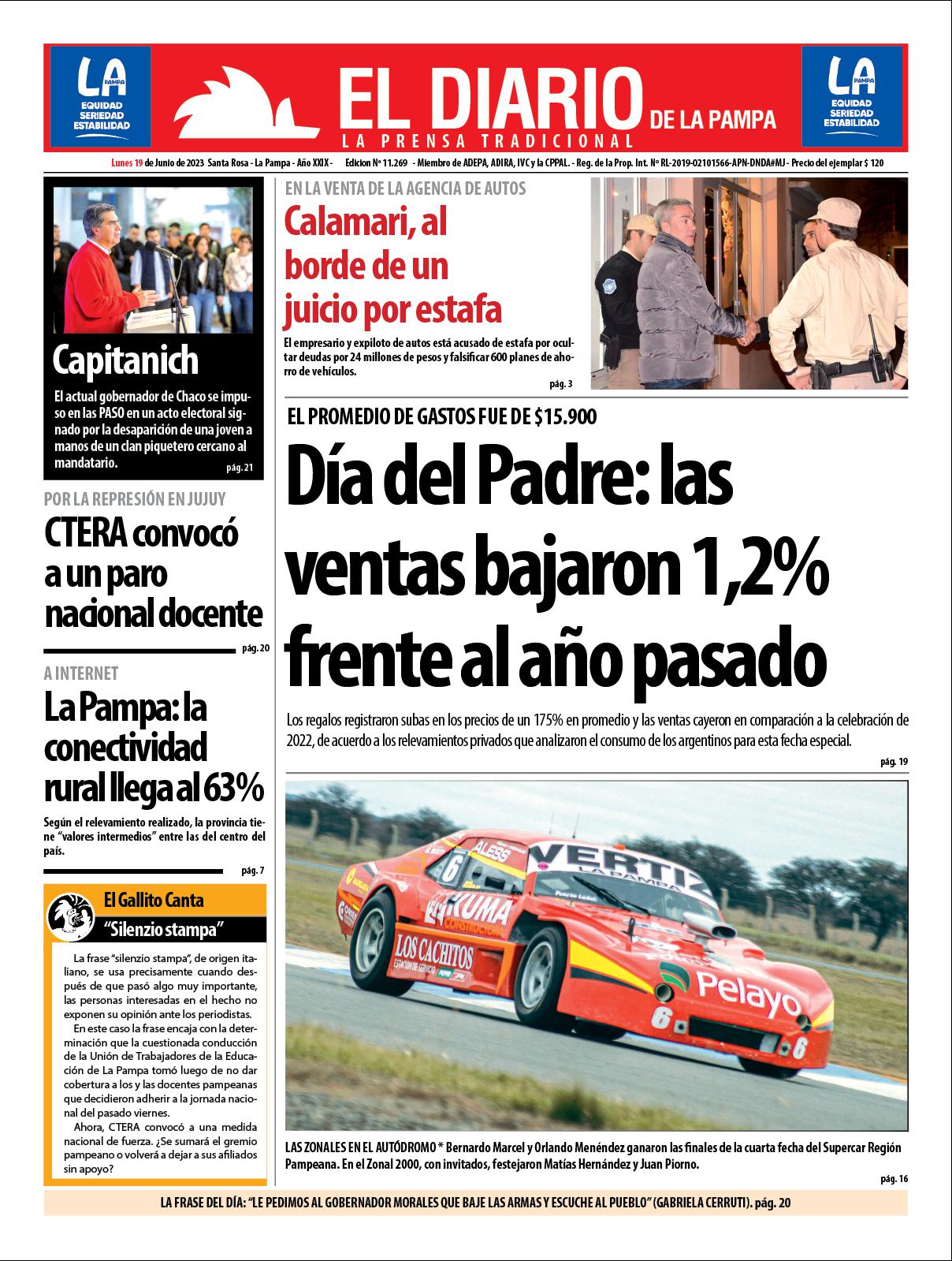 Tapa De El Diario En Papel Lunes 19 De Junio De 2023 El Diario De La