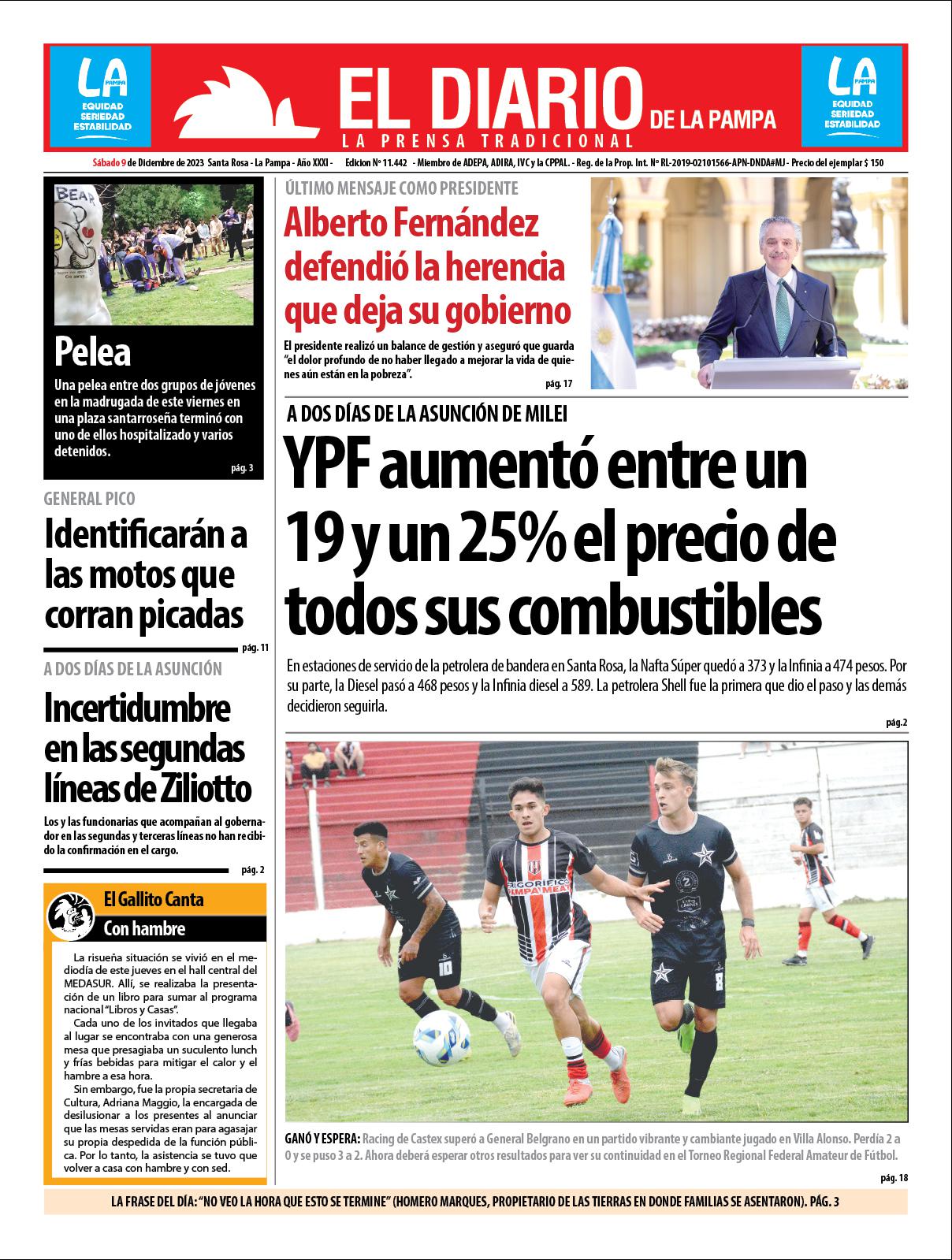 Tapa De El Diario En Papel Lunes 06 De Noviembre De 2023 El Diario