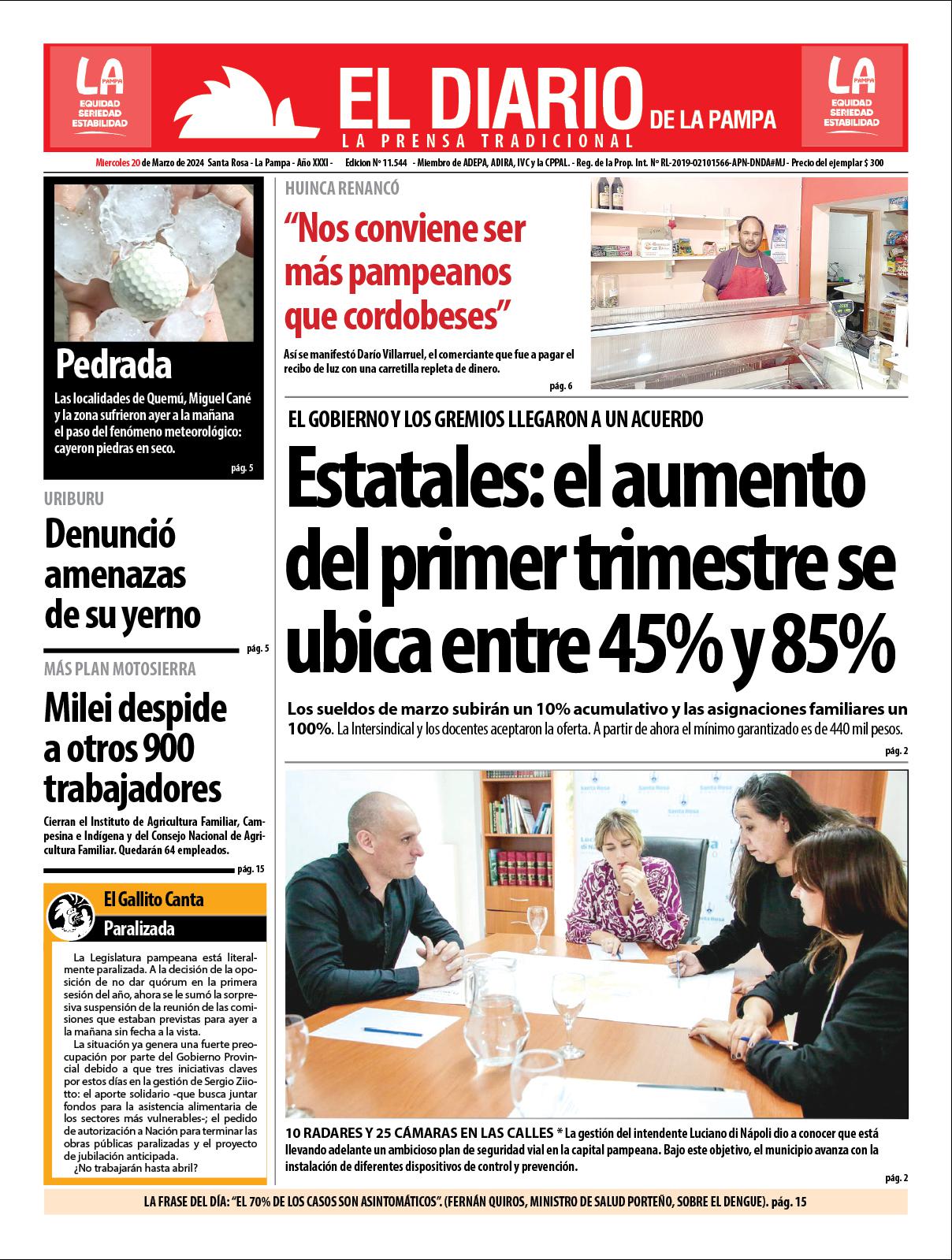 Tapa De El Diario En Papel Viernes 16 De Febrero De 2024 :: El Diario ...